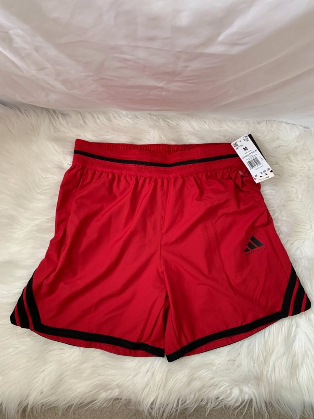 ADIDAS Crazy Lite Basketball Shorts in Team Power Red/Black Sz MEDIUM